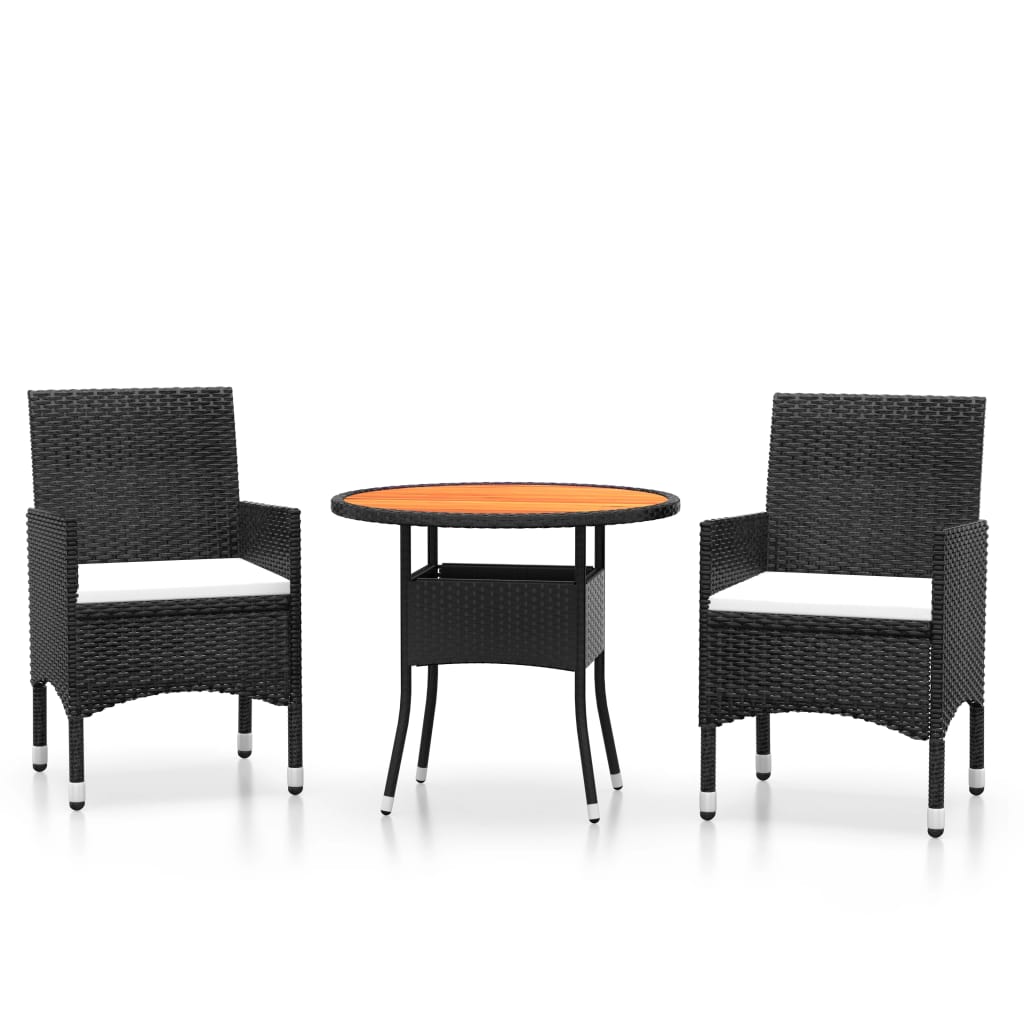 3-Tlg. Garten-Essgruppe Poly Rattan