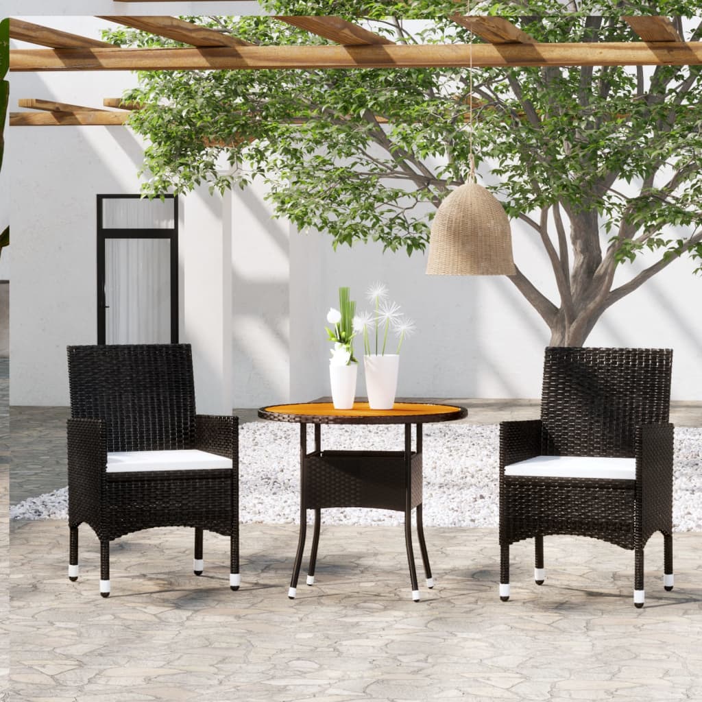 3-Tlg. Garten-Essgruppe Poly Rattan