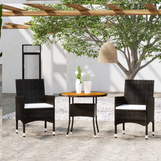 3-Tlg. Garten-Essgruppe Poly Rattan