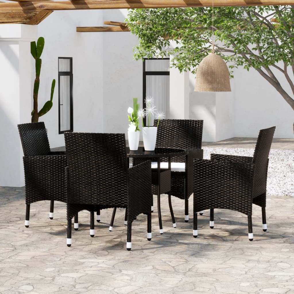 5-Tlg. Garten-Essgruppe Poly Rattan