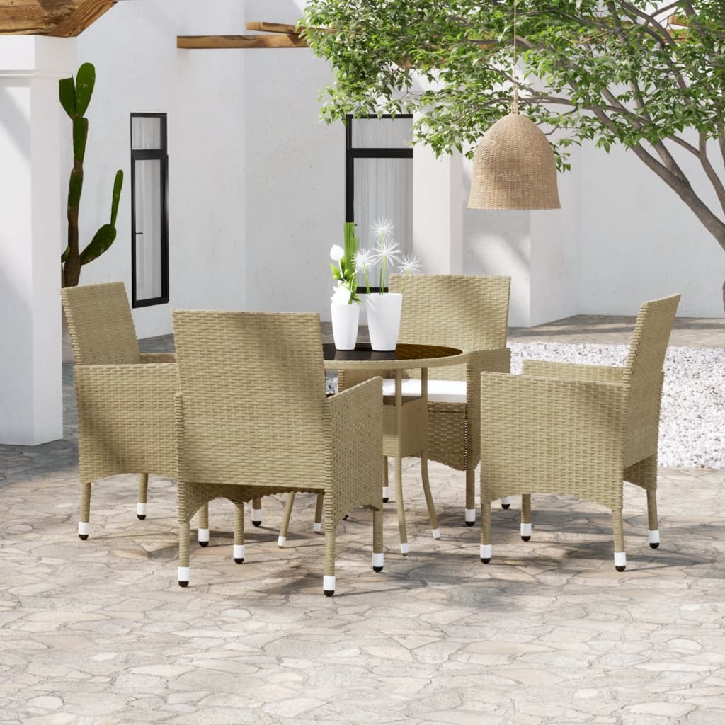 5-Tlg. Garten-Essgruppe Poly Rattan