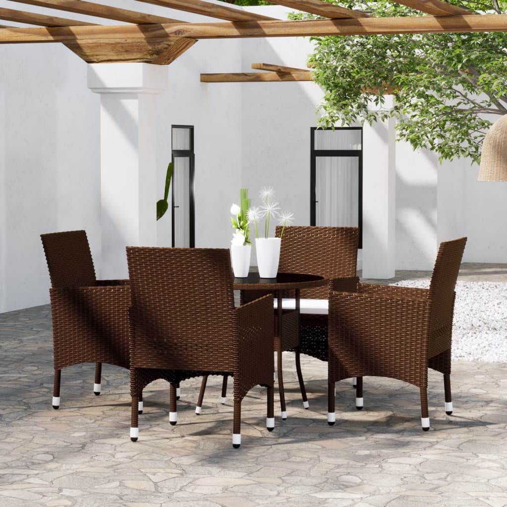 5-Tlg. Garten-Essgruppe Poly Rattan