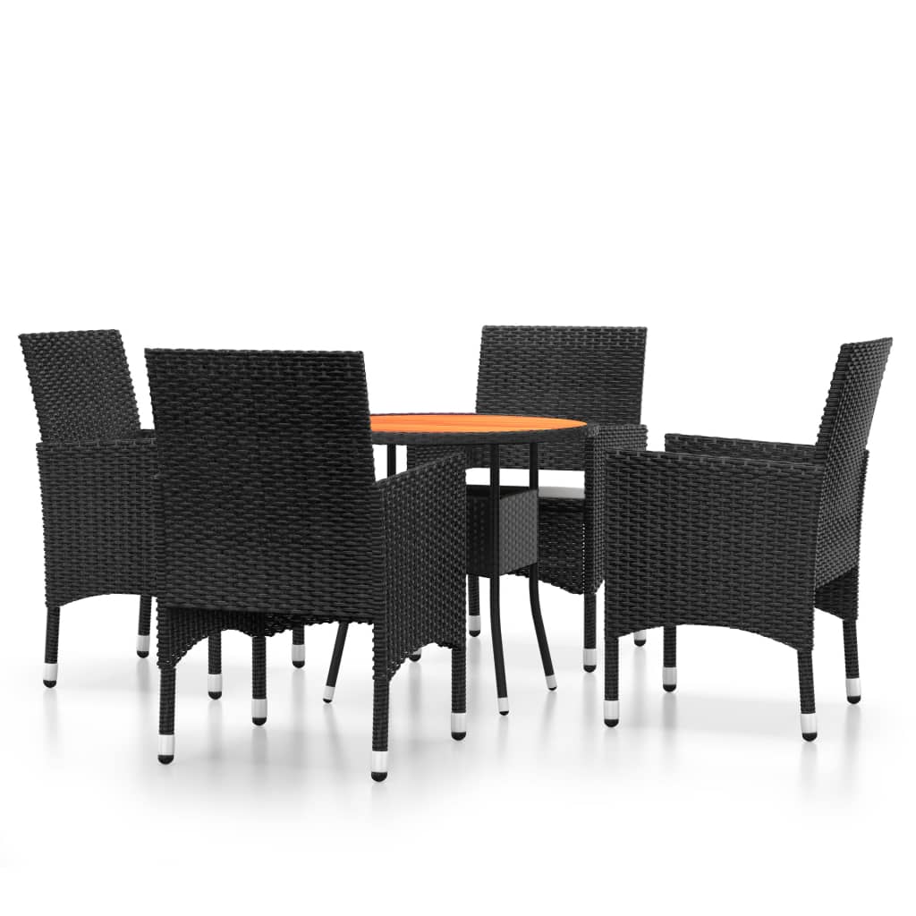 5-Tlg. Garten-Essgruppe Poly Rattan