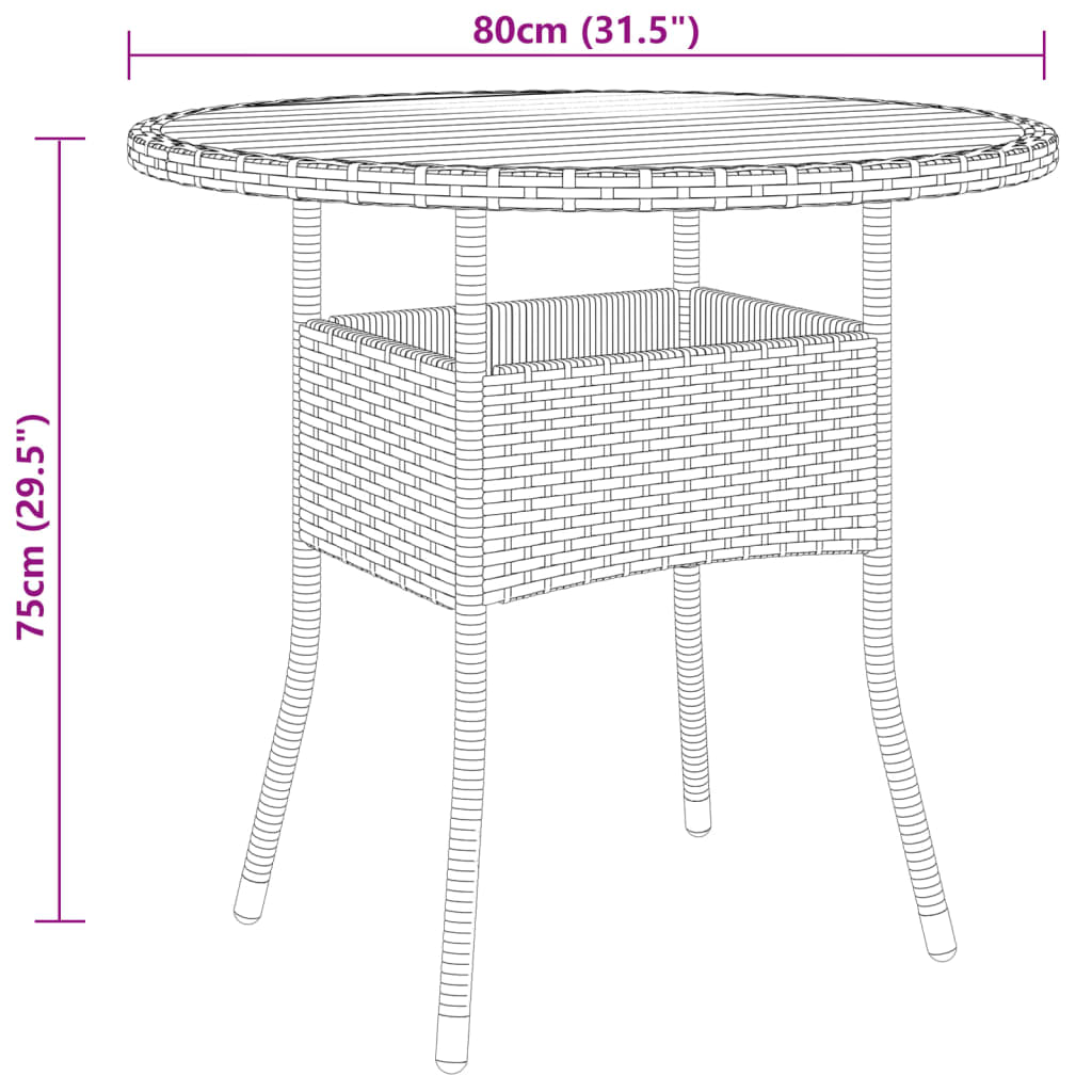 5-Tlg. Garten-Essgruppe Poly Rattan
