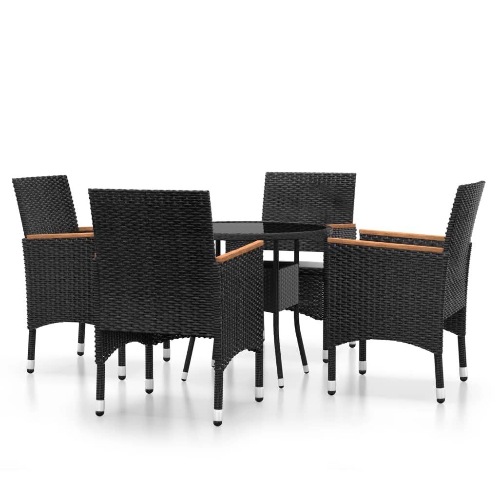 5-Tlg. Garten-Essgruppe Poly Rattan