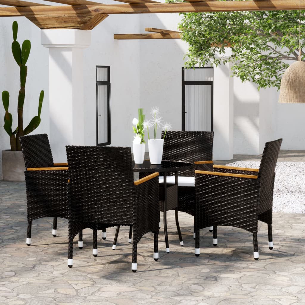 5-Tlg. Garten-Essgruppe Poly Rattan
