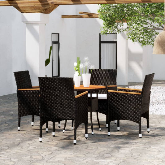 5-Tlg. Garten-Essgruppe Poly Rattan