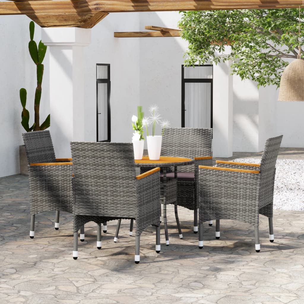 5-Tlg. Garten-Essgruppe Poly Rattan