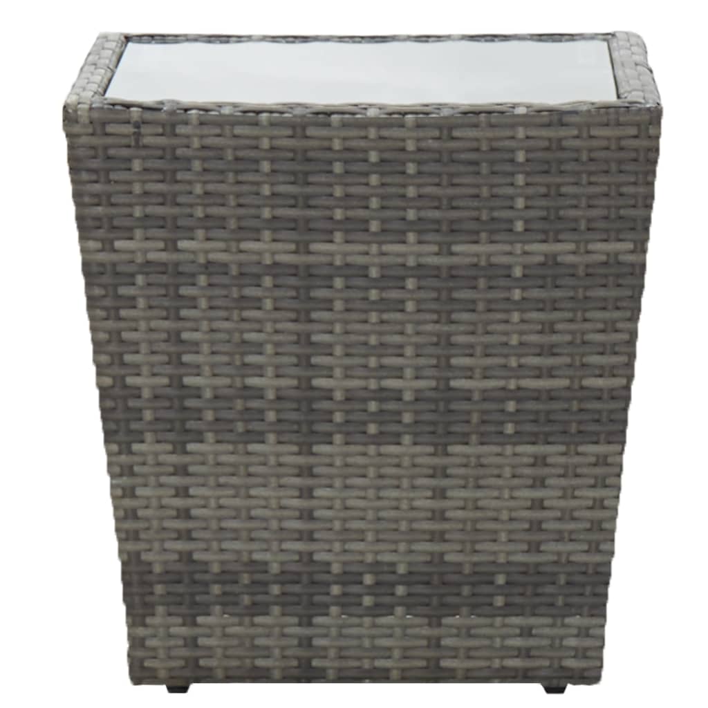 3-Tlg. Bistro-Set Poly Rattan Und Glas