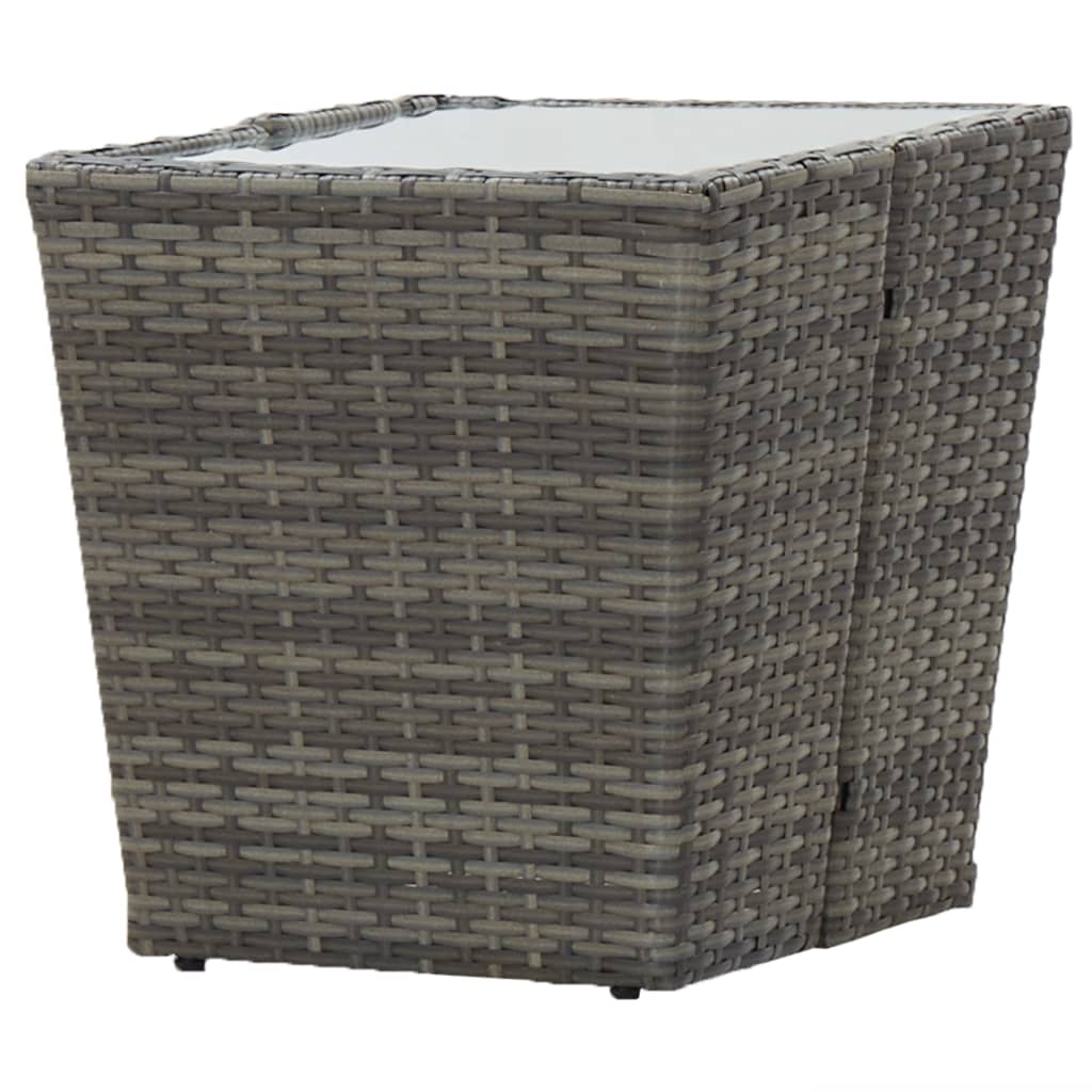 3-Tlg. Bistro-Set Poly Rattan Und Glas