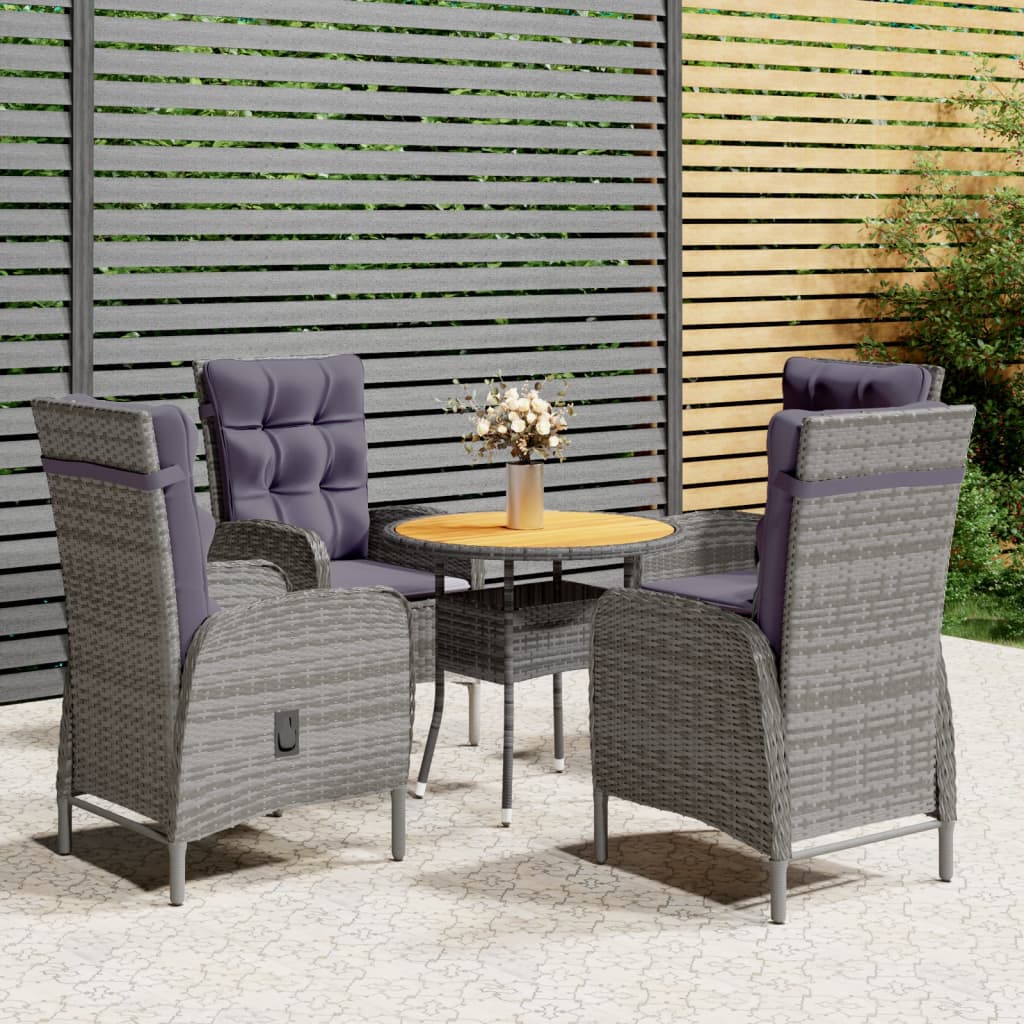 3-Tlg. Garten-Bistro-Set Poly Rattan