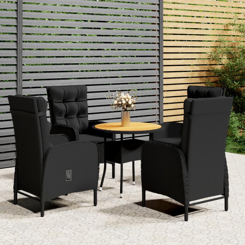 3-Tlg. Garten-Bistro-Set Poly Rattan
