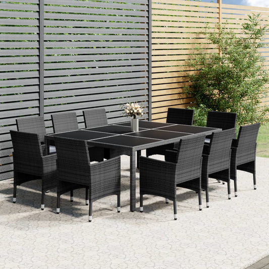 11-Tlg. Garten-Essgruppe Poly Rattan