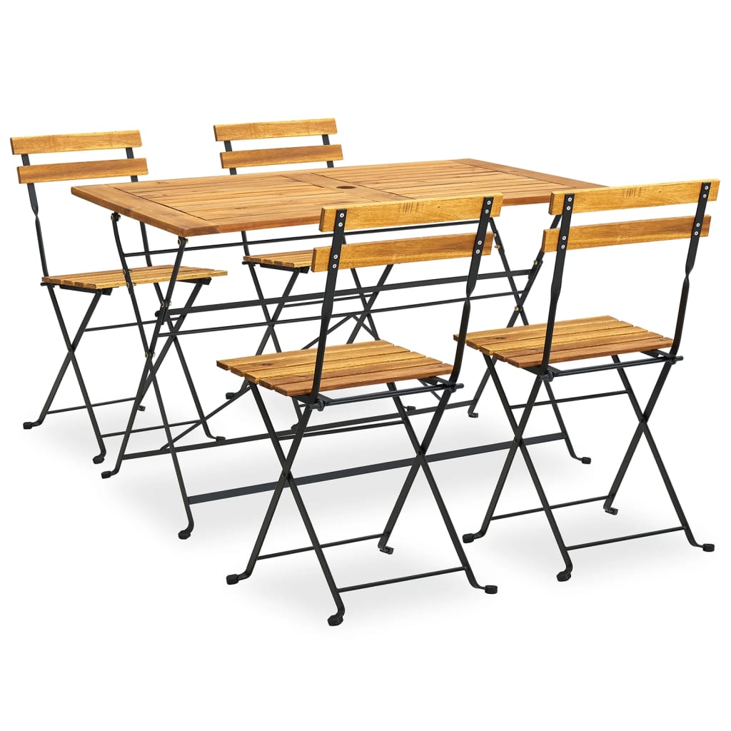 5-Tlg. Garten-Essgruppe Klappbar Akazie Massivholz