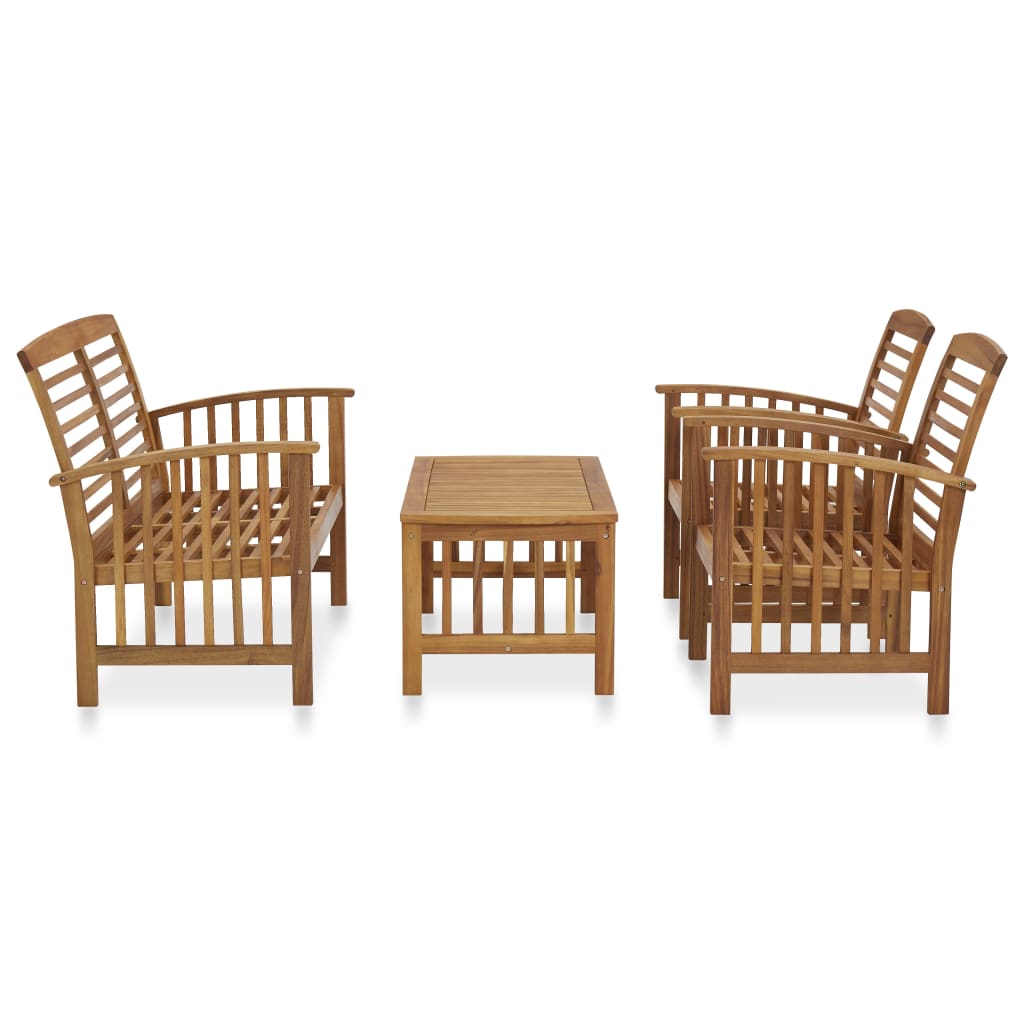4-Tlg. Garten-Lounge-Set Massivholz Akazie Braun