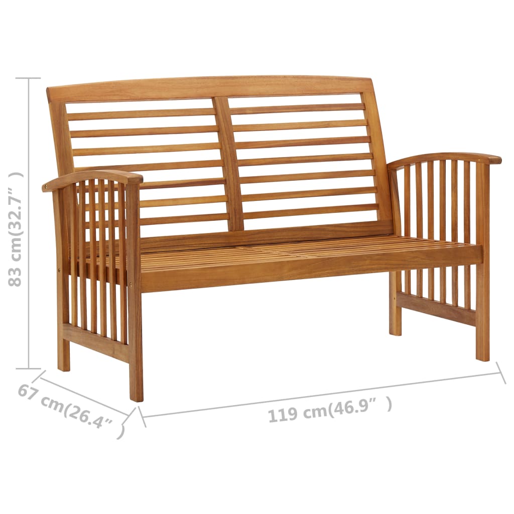 4-Tlg. Garten-Lounge-Set Massivholz Akazie Braun