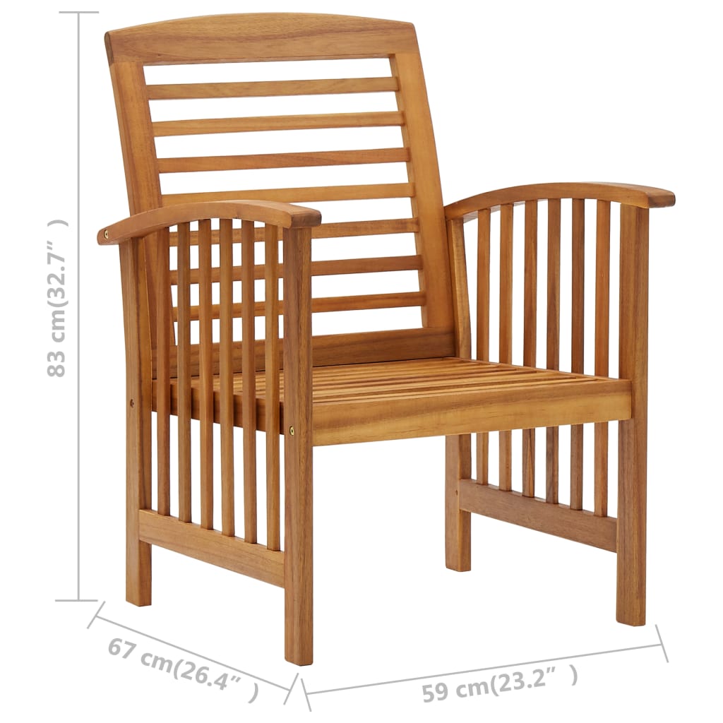 4-Tlg. Garten-Lounge-Set Massivholz Akazie Braun