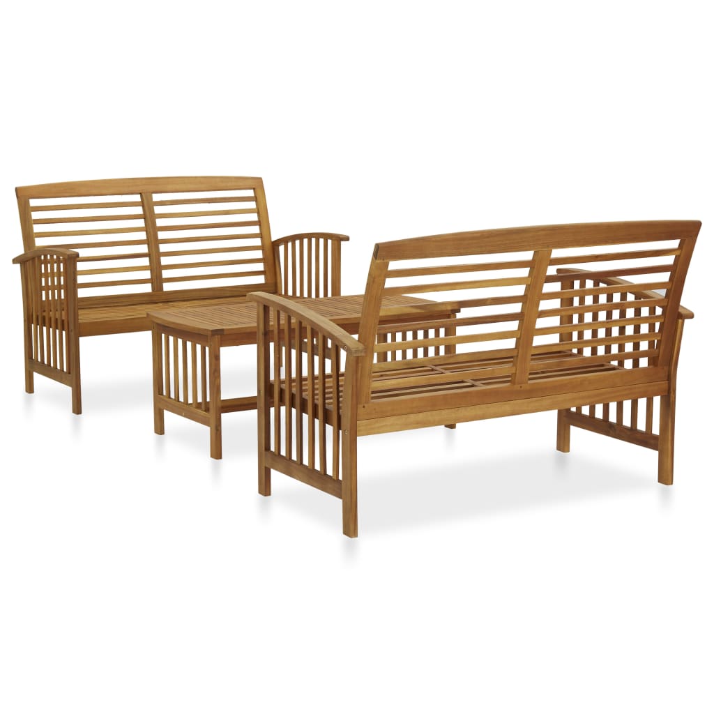 4-Tlg. Garten-Lounge-Set Massivholz Akazie Braun