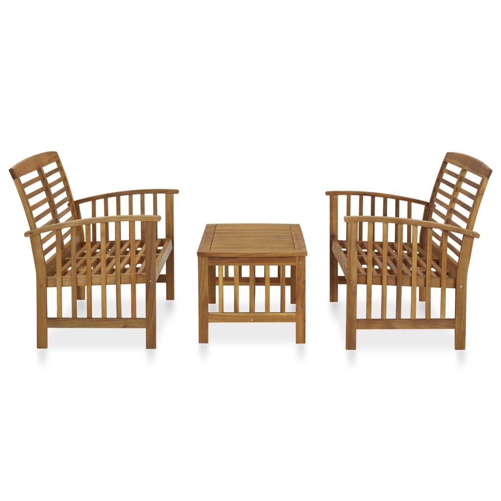 3-Tlg. Garten-Lounge-Set Massivholz Akazie