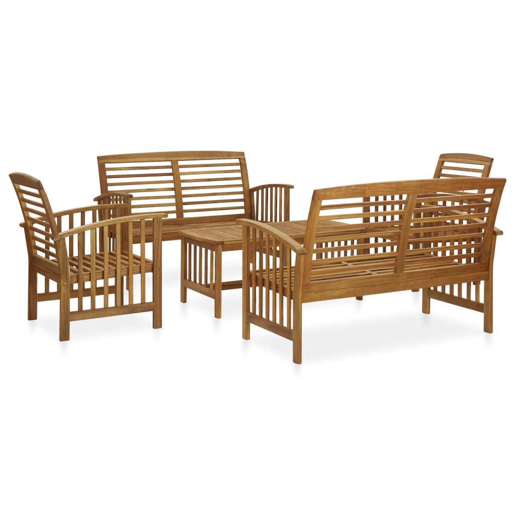 4-Tlg. Garten-Lounge-Set Massivholz Akazie Braun