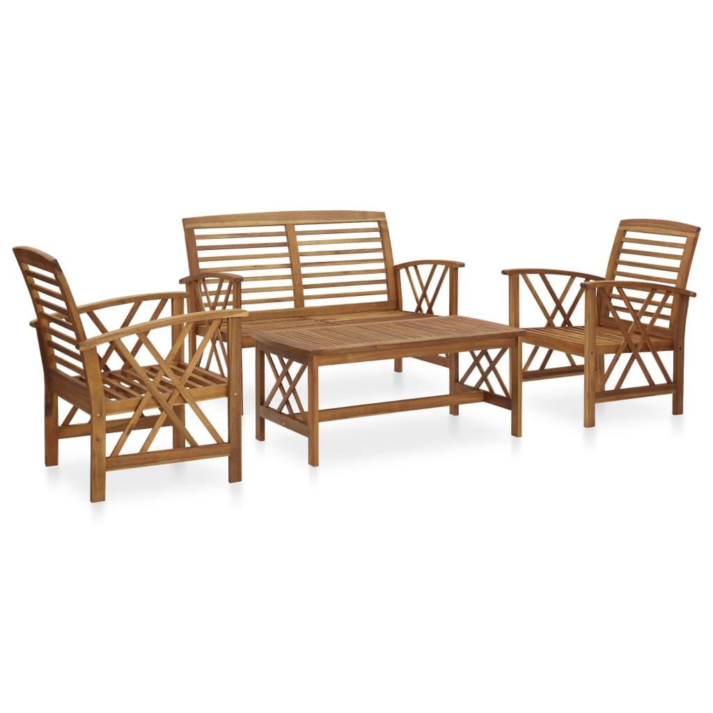 4-Tlg. Garten-Lounge-Set Massivholz Akazie