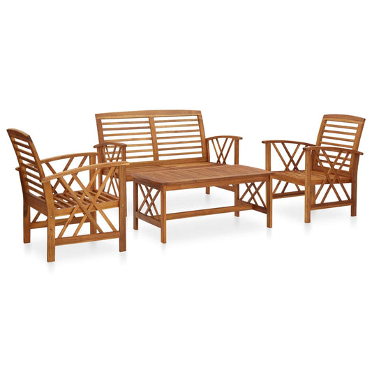 4-Tlg. Garten-Lounge-Set Massivholz Akazie