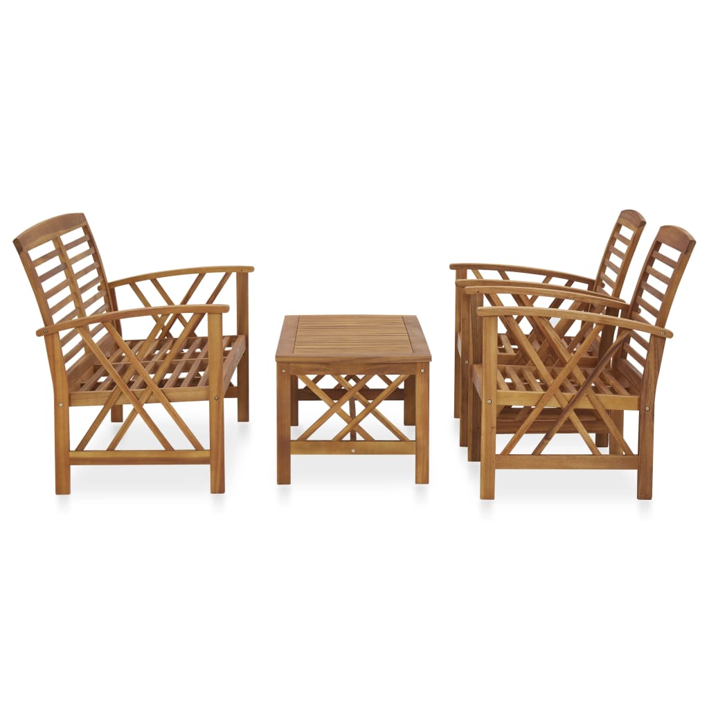 4-Tlg. Garten-Lounge-Set Massivholz Akazie