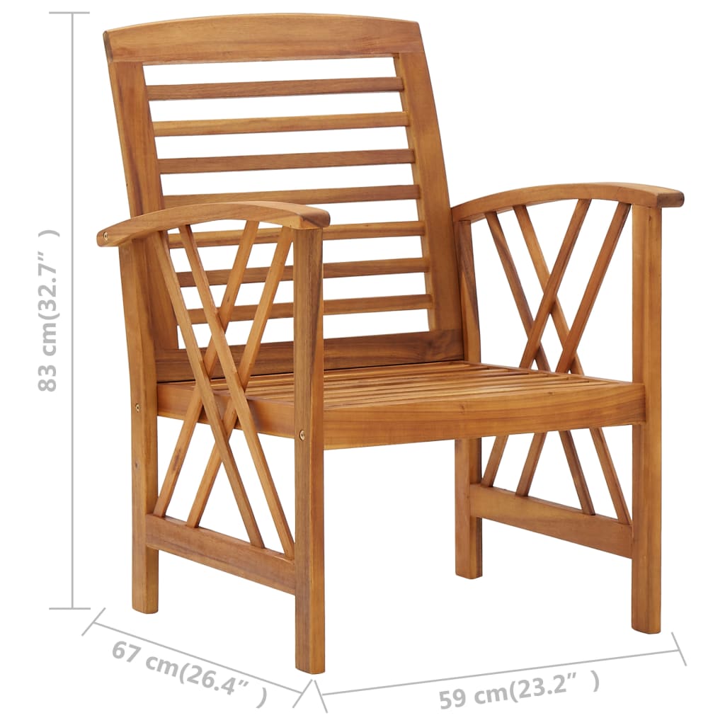 4-Tlg. Garten-Lounge-Set Massivholz Akazie