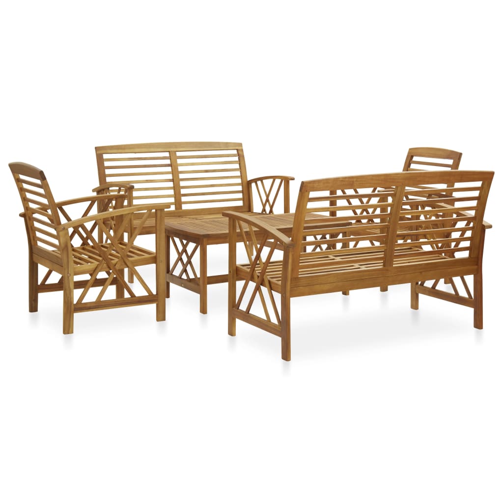3-Tlg. Garten-Lounge-Set Massivholz Akazie Braun