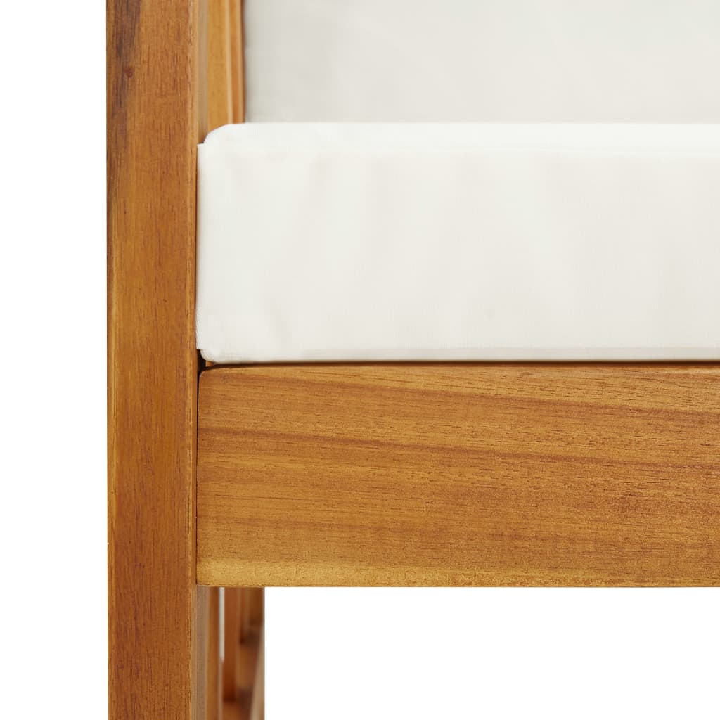 4-Tlg. Garten-Lounge-Set Mit Auflagen Massivholz Akazie Cremeweiß
