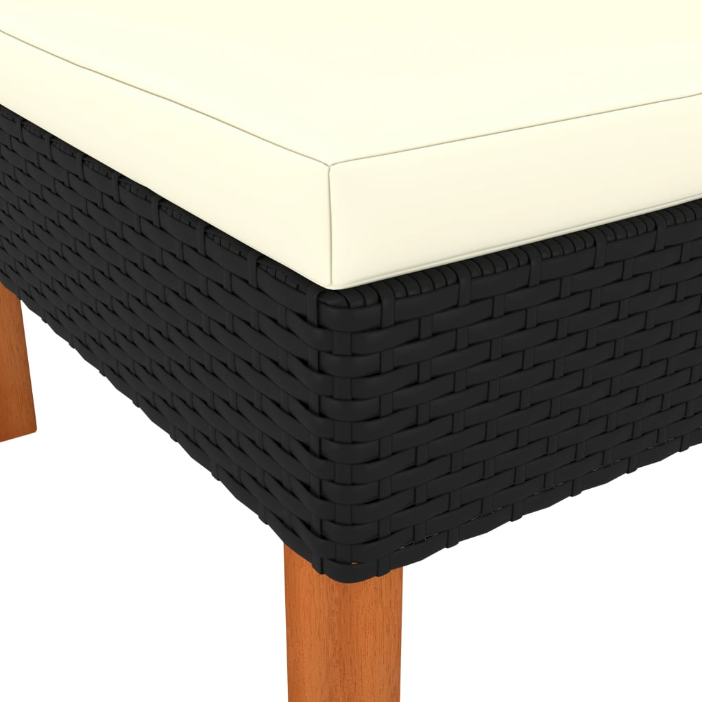 Ecksofas 2 Stk. Poly Rattan Und Eukalyptus Massivholz