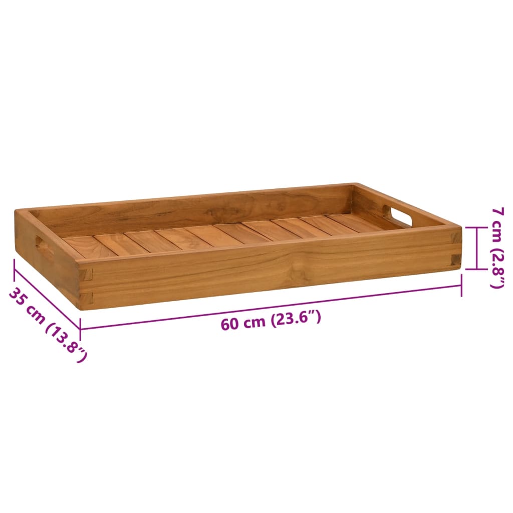 Serviertablett Massivholz Teak
