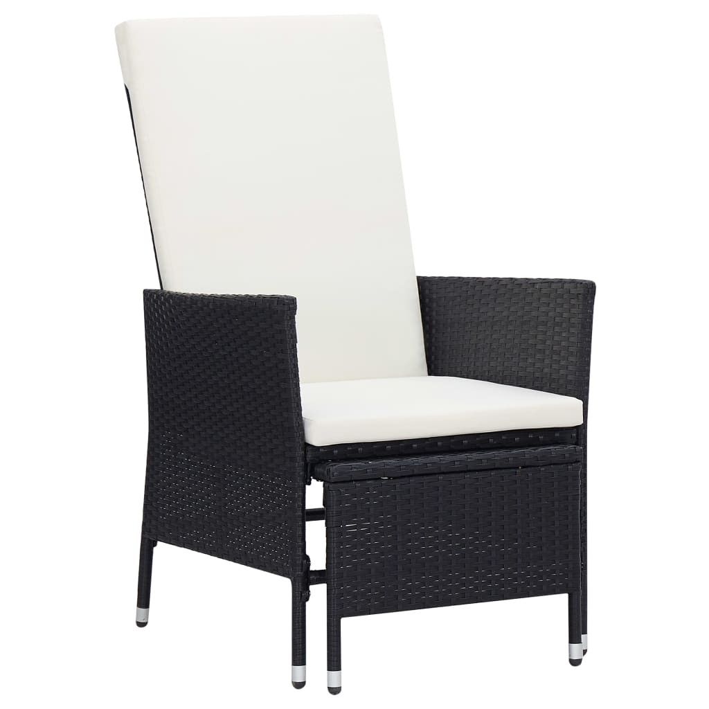 3-Tlg. Garten-Lounge-Set Mit Kissen Poly-Rattan