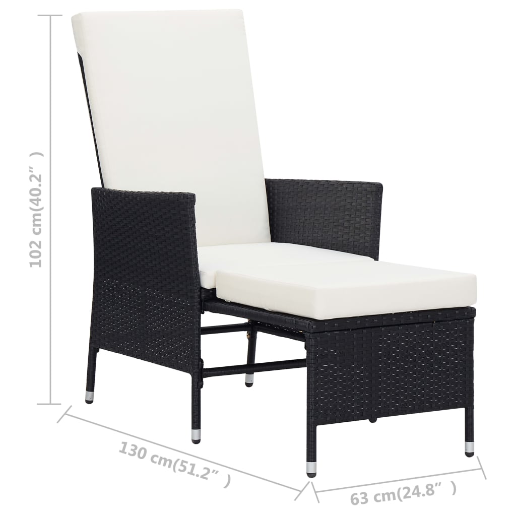 3-Tlg. Garten-Lounge-Set Mit Kissen Poly-Rattan