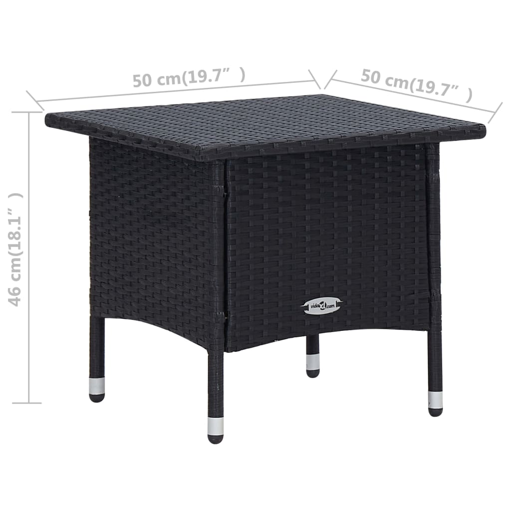 3-Tlg. Garten-Lounge-Set Mit Kissen Poly-Rattan