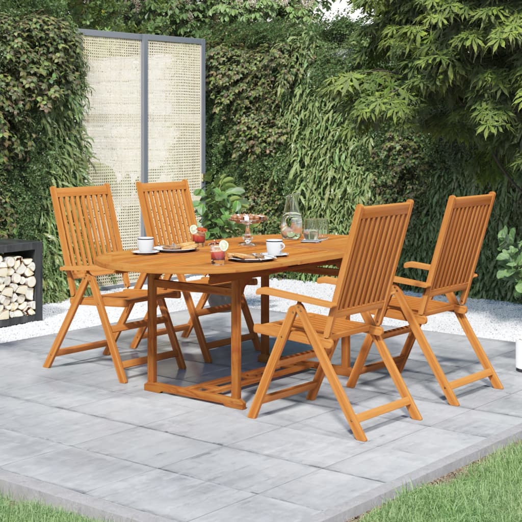 5-Tlg. Garten-Essgruppe Massivholz Akazie 150-200 Cm