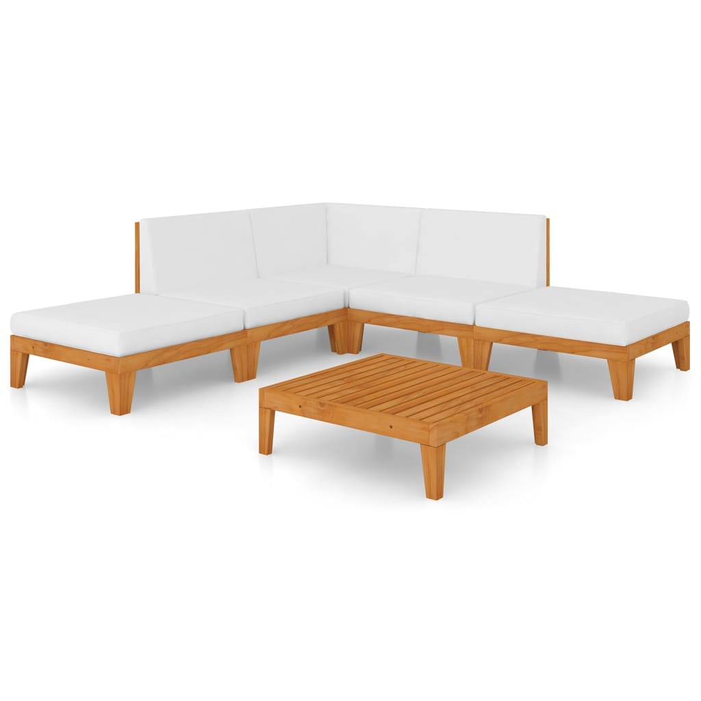7-Tlg. Garten-Lounge-Set Mit Kissen Massivholz Akazie