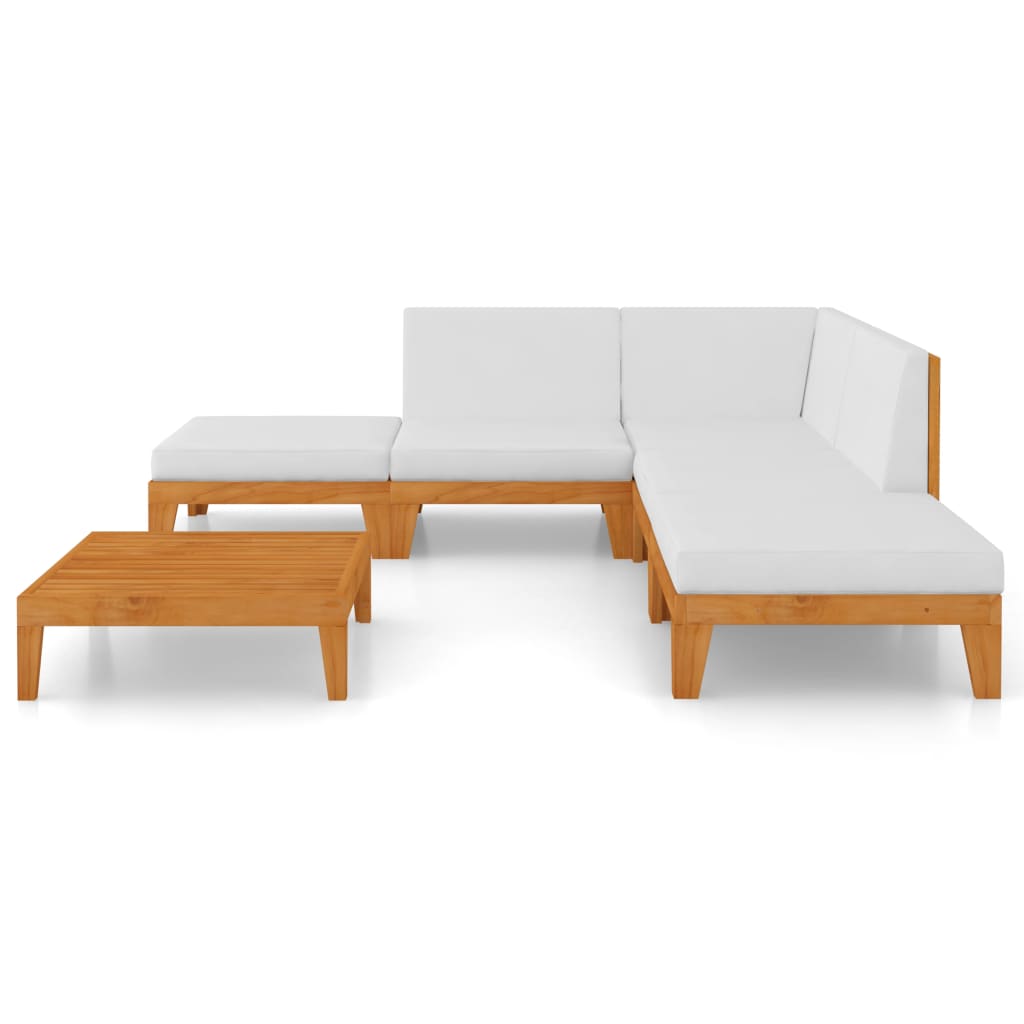 7-Tlg. Garten-Lounge-Set Mit Kissen Massivholz Akazie