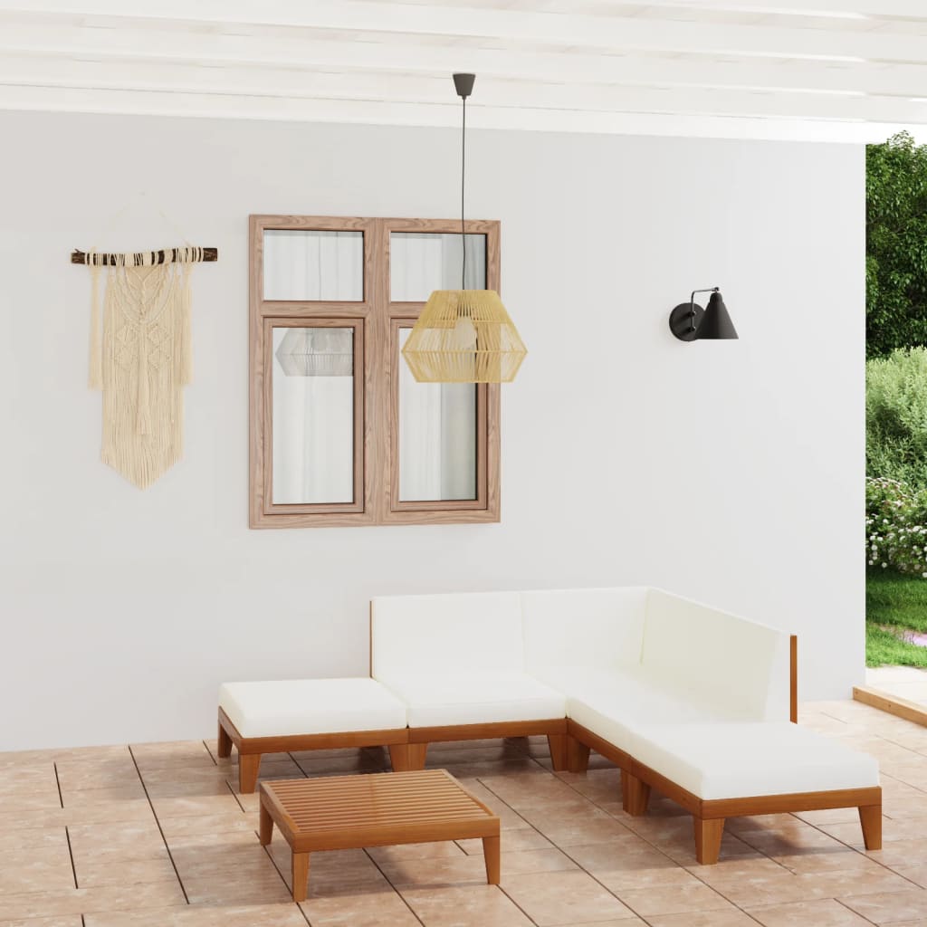 7-Tlg. Garten-Lounge-Set Mit Kissen Massivholz Akazie