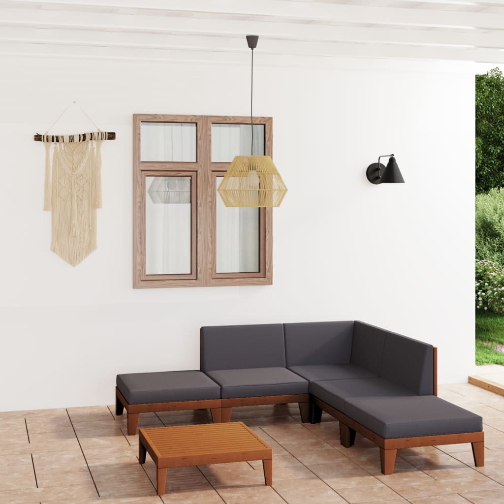 7-Tlg. Garten-Lounge-Set Mit Kissen Massivholz Akazie