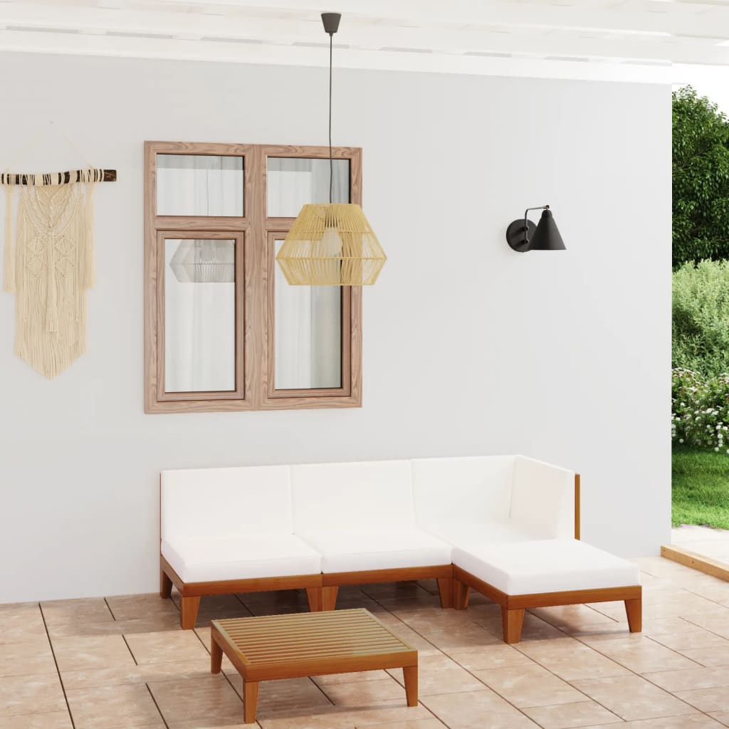 7-Tlg. Garten-Lounge-Set Mit Kissen Massivholz Akazie