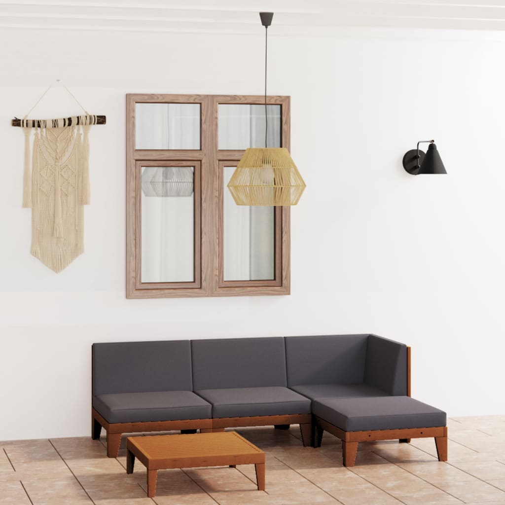 7-Tlg. Garten-Lounge-Set Mit Kissen Massivholz Akazie