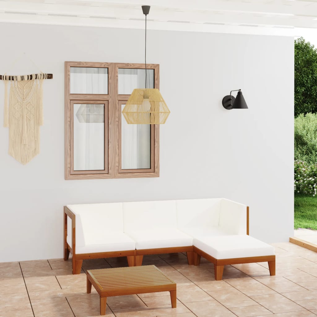 7-Tlg. Garten-Lounge-Set Mit Kissen Massivholz Akazie