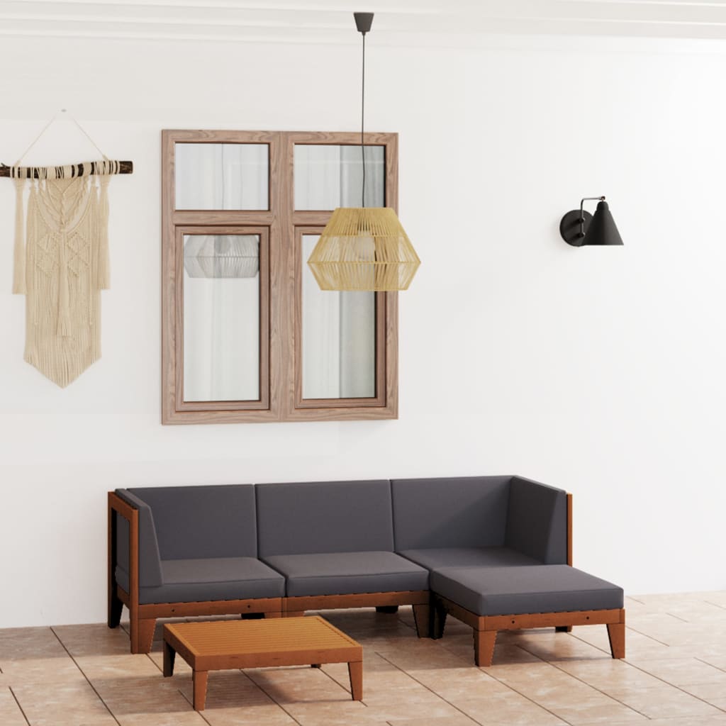 7-Tlg. Garten-Lounge-Set Mit Kissen Massivholz Akazie