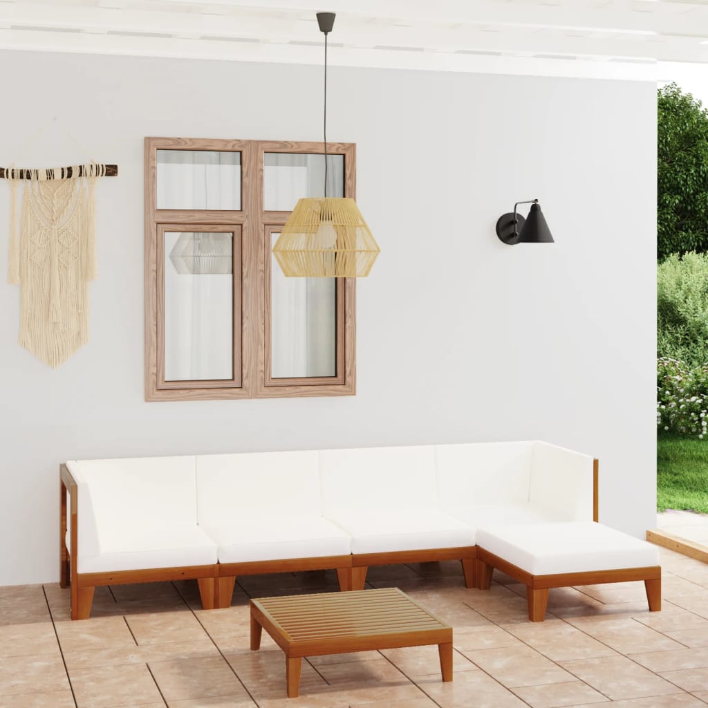 7-Tlg. Garten-Lounge-Set Mit Kissen Massivholz Akazie