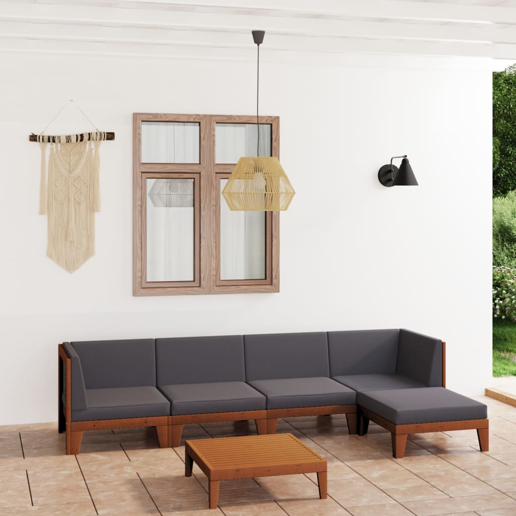7-Tlg. Garten-Lounge-Set Mit Kissen Massivholz Akazie