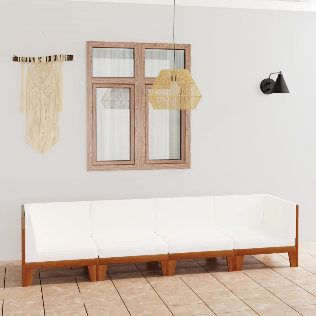 7-Tlg. Garten-Lounge-Set Mit Kissen Massivholz Akazie