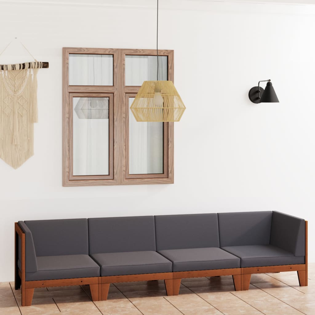 7-Tlg. Garten-Lounge-Set Mit Kissen Massivholz Akazie