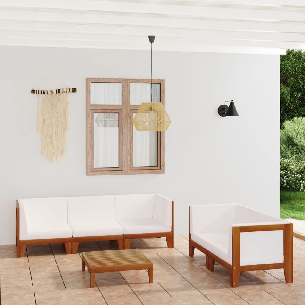 7-Tlg. Garten-Lounge-Set Mit Kissen Massivholz Akazie
