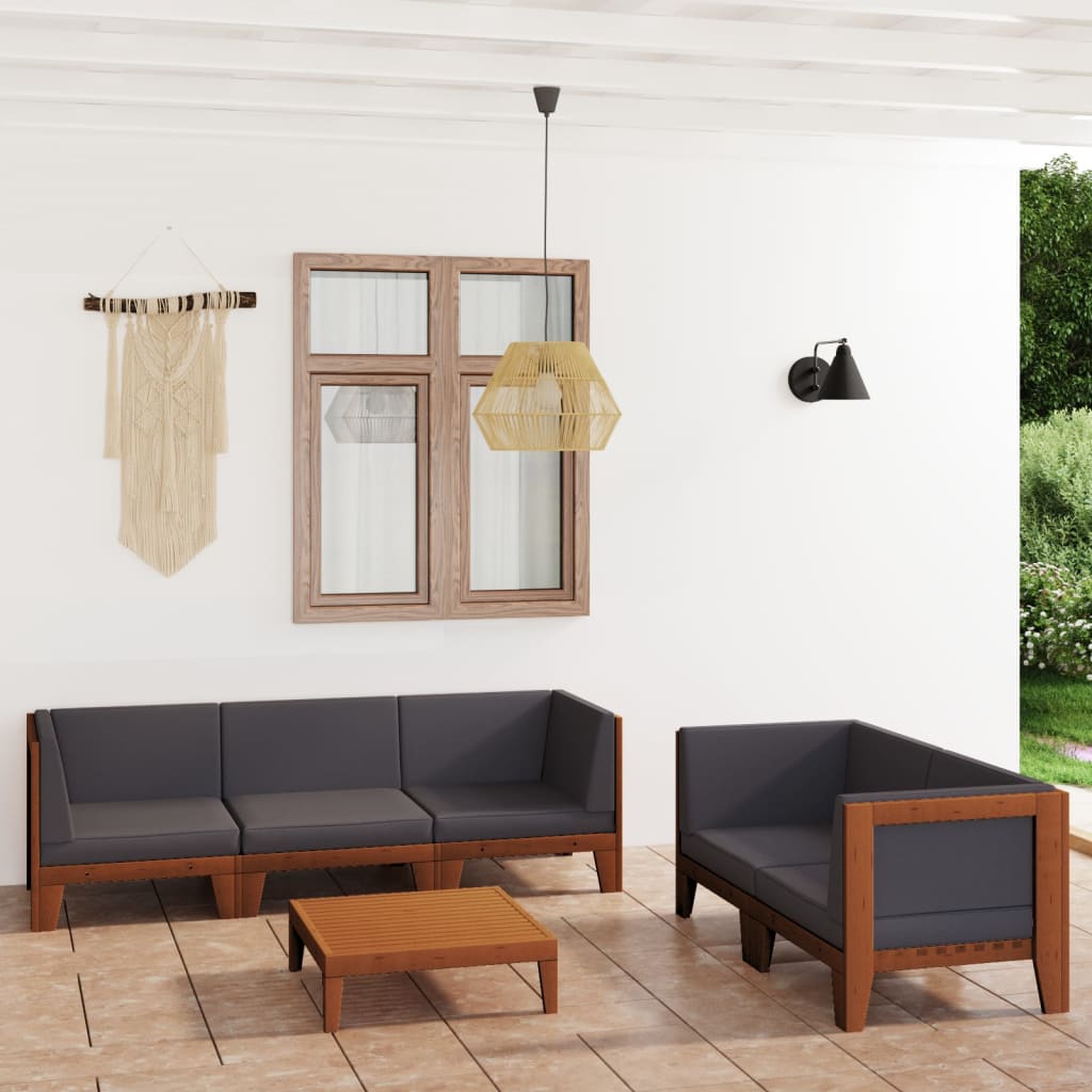 7-Tlg. Garten-Lounge-Set Mit Kissen Massivholz Akazie